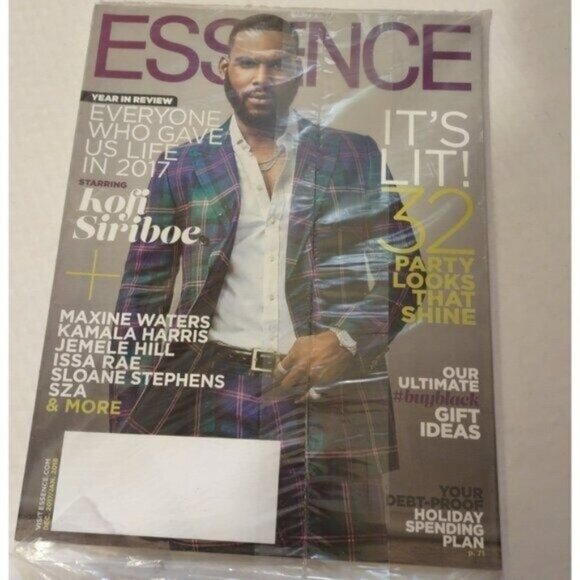 ESSENCE MAGAZINE-DEC. 2017/JAN. 2018-KOFI SIRIBOE-VINTAGE - Picture 1 of 3